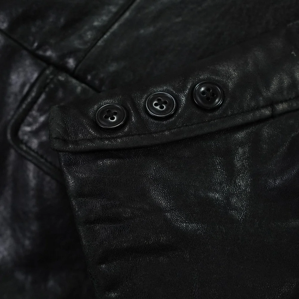 VTG The Territory Ahead Leather‎ Blazer Mens Large Black Jacket Classic READ MOB